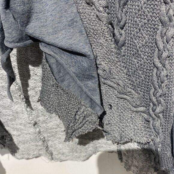 BKE Women's Gray Knit Open Front Cut Off Long Sleeve Cardigan Sweater Size Small - Picture 5 of 11